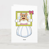 Carte Ours comme mariée avec robe Mariage et cadre photo (Dos)