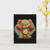Carte Ours cool Avec Gants De Boxe (Fleur jaune)