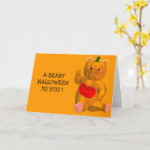 Carte Ours cool Little Halloween (Fleur jaune)