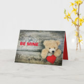 CARTE OURS D'AMOUR SAINT-VALENTIN (Fleur jaune)
