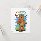 Carte Ours d'anniversaire (Devant/Arrière en situation)