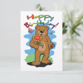 Carte Ours d'anniversaire (Debout devant)