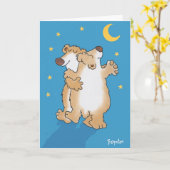 Carte Ours d'anniversaire (Fleur jaune)