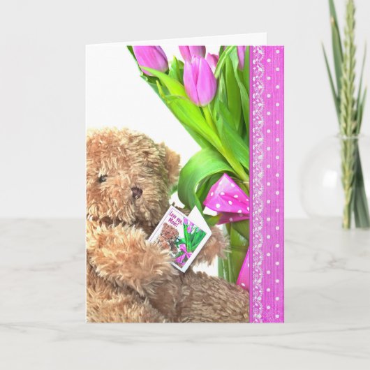 Carte Ours d'anniversaire de maman (Devant)