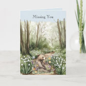 Carte Ours dans les bois Tu me manques (Devant)