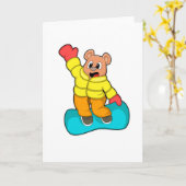 Carte Ours dans Snowboard Sports (Fleur jaune)