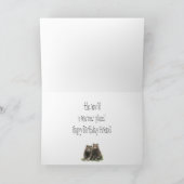 Carte Ours d'aquarelle d'anniversaire d'ami, animaux (Intérieur)