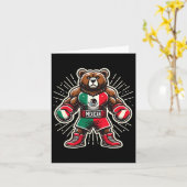 Carte Ours de boxe mexicain (Fleur jaune)