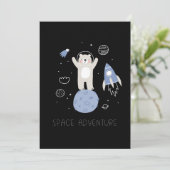 Carte Ours De Cartoon Mignonne Dans L'Espace (Debout devant)