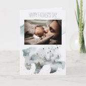 Carte Ours de Fête des pères de pin forestier avec photo (Devant)