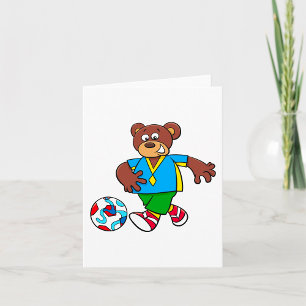 Carte Ours de football jouant au football en tenue de sp