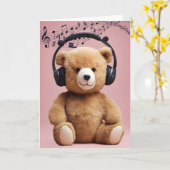 Carte Ours De Jour Avec Casque (Fleur jaune)