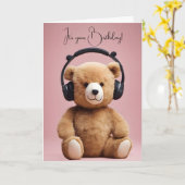 Carte Ours De Jour Avec Casque (Fleur jaune)