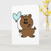 Carte Ours de joyeux anniversaire (Fleur jaune)