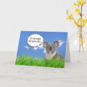 Carte Ours de Koala dans l'herbe Anniversaire humoristiq (Fleur jaune)
