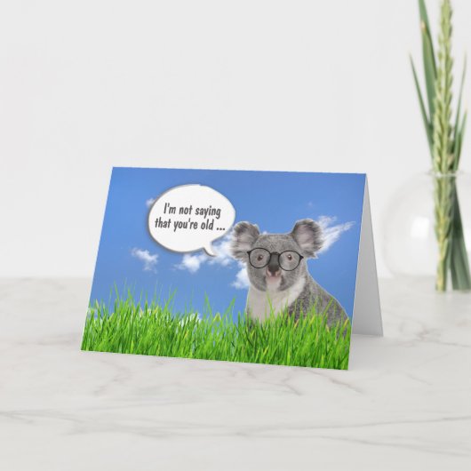 Carte Ours de Koala dans l'herbe Anniversaire humoristiq (Devant)