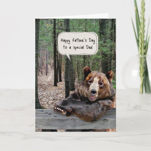 Carte Ours de la fête des Pères dans une forêt (Devant)