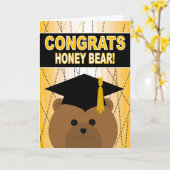 Carte Ours de miel de félicitations d'obtention du (Fleur jaune)