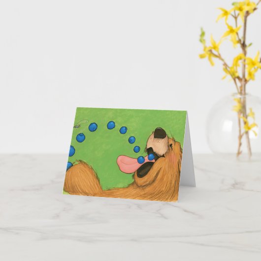 Carte Ours de myrtille/carte de note (Fleur jaune)