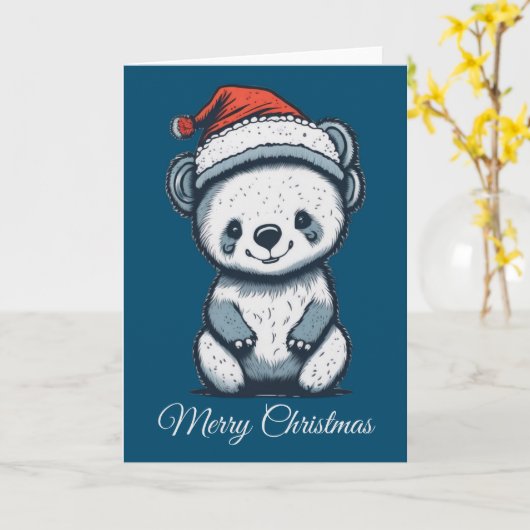 Carte Ours de Noël Koala (Fleur jaune)
