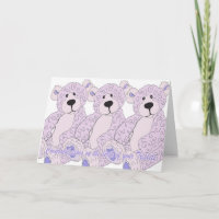 Ours de nounours de félicitations de triplets dans