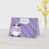 Carte ours de panda avec écharpe d'hiver (Fleur jaune)