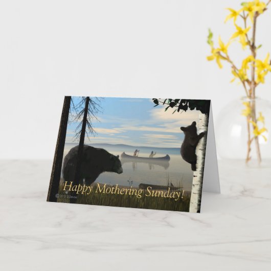 Carte Ours de plage (Fleur jaune)