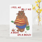 Carte Ours de plage Silly (Fleur jaune)