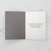 Carte Ours de pompier californien pour Merci (Intérieur)