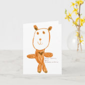 Carte Ours d'encouragement (Fleur jaune)