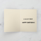 Carte Ours drôle sans dents d'anniversaire (Intérieur)