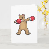 Carte Ours en boxeur à la Boxe & Danse Hip Hop Dab (Fleur jaune)