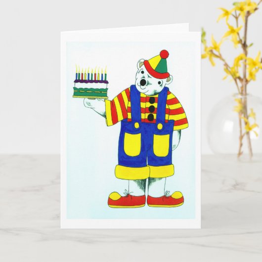 Carte Ours en peluche (Fleur jaune)