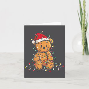 Carte Ours en peluche drôle de Noël Graphiques Lumières 