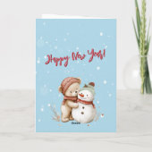 Carte Ours en peluche et arbre de Noël Snowman (Dos)