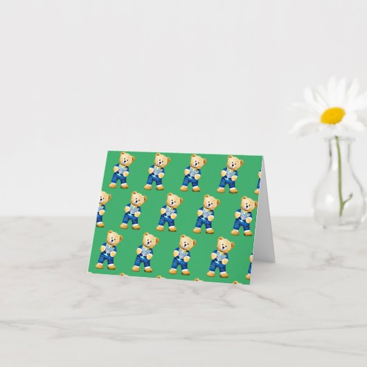 Carte Ours en peluche Menorah (Petite plante)