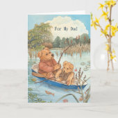 Carte Ours en peluche pêche Mignon Fête des Pères pour P (Fleur jaune)