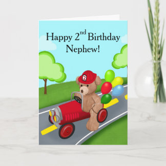 Carte Ours en peluche pour la 2e fête d'anniversaire de