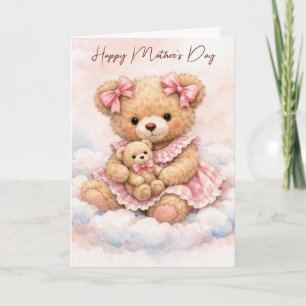 Carte Ours en peluche pour la fête des Mères