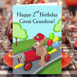 Carte Ours en peluche pour le 2e anniversaire d'un arriè