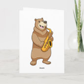 Carte Ours en tant que musicien avec saxophone (Dos)