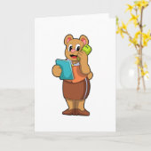 Carte Ours en tant que secrétaire lors d'un appel avec u (Fleur jaune)