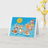 Carte Ours et amis de nounours de Tobi (Fleur jaune)