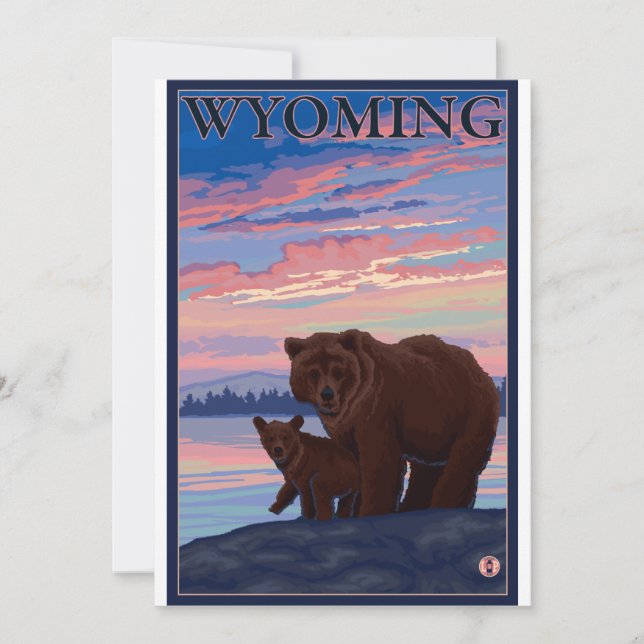 Carte Ours et cub - Wyoming (Devant)