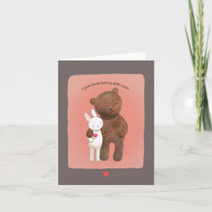 Carte Ours et lapin Couple mignon Portrait de couple ado