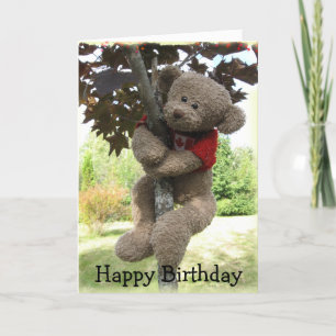 Carte Ours Feuille D'Érable, Joyeux anniversaire
