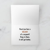 Carte Ours gris, encouragement militaire (Intérieur)