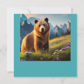 Carte Ours grizzli à la montagne Anniversaire (Dos)