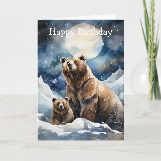 Carte Ours Grizzly et bébé (Devant)