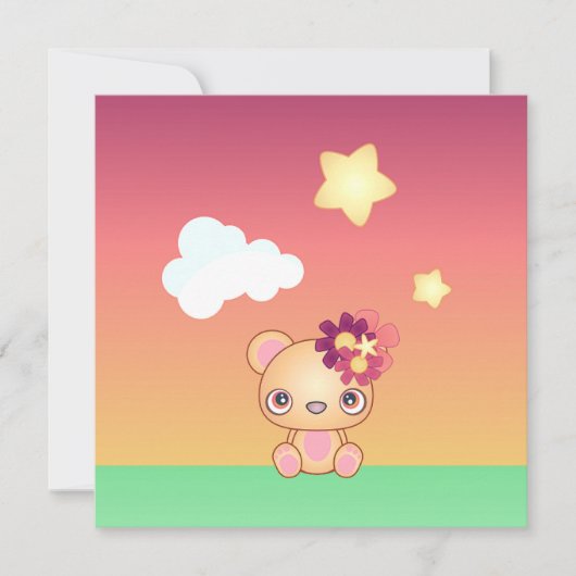 Carte Ours Kawaii (Devant)
